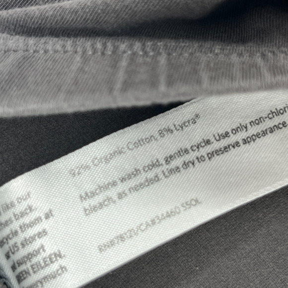 EILEEN FISHER Leggings M Stretch Organic Cotton Jersey Cropped Pull On Gray USA - Picture 8 of 12